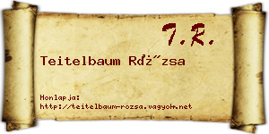 Teitelbaum Rózsa névjegykártya