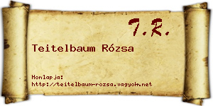 Teitelbaum Rózsa névjegykártya